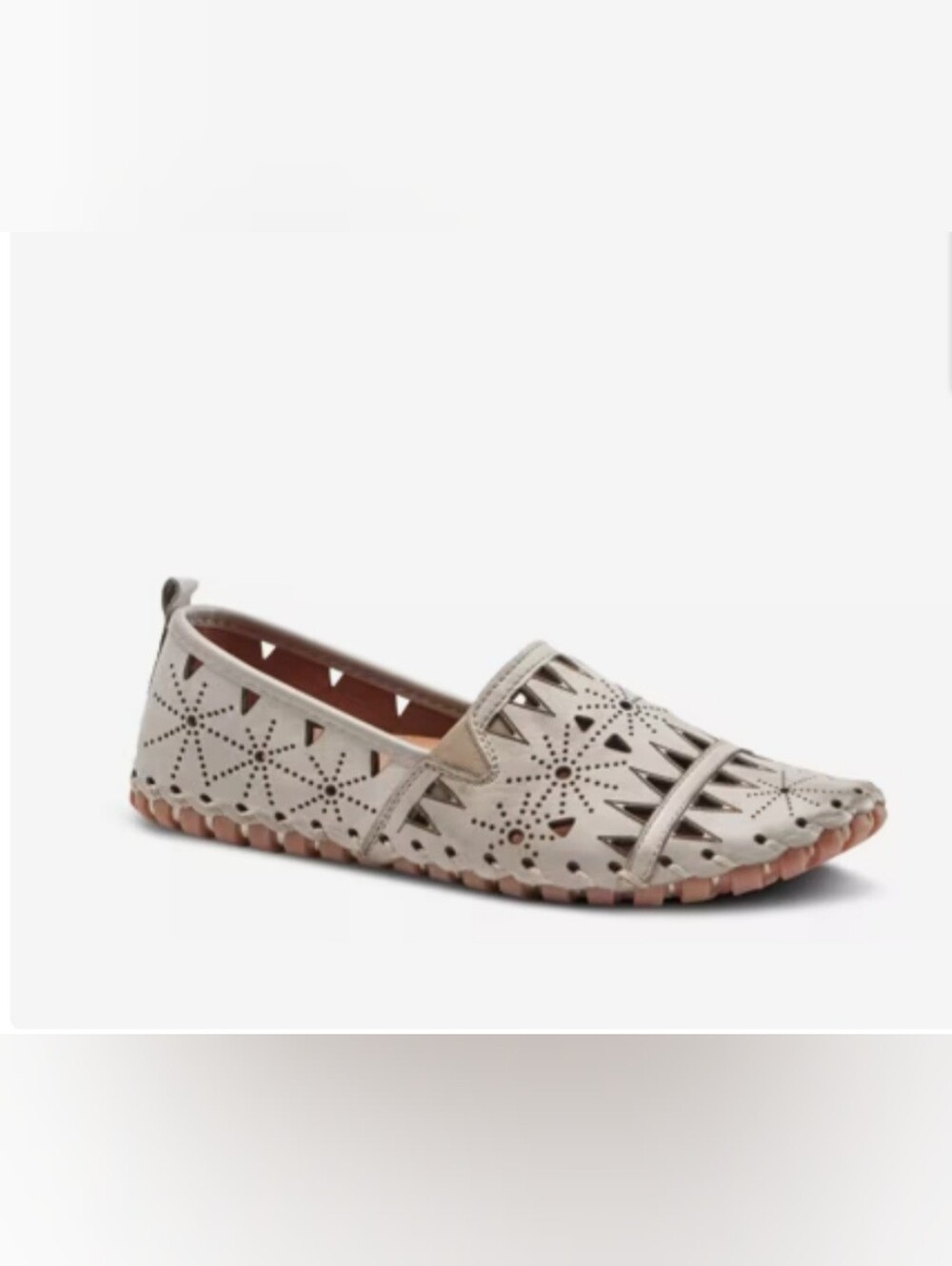 Spring Step Fusaro Leather Laser-Cut Slip-On Loafers – Gray 8.5